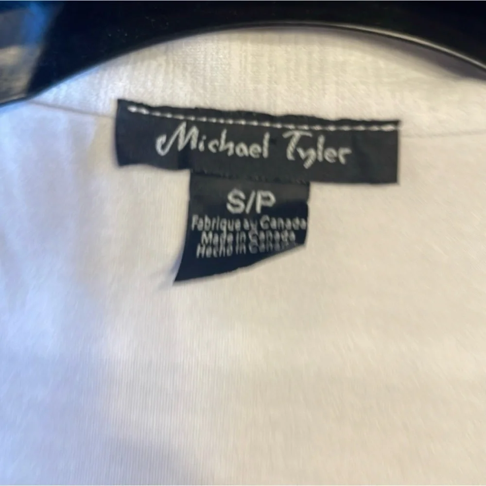 S Michael Tyler vintage asymmetrical A line swing blazer in classic white/black - Picture 8 of 10